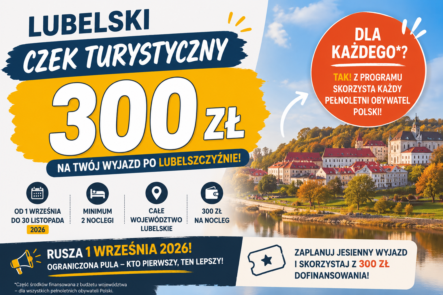 300 zł na jesienny wyjazd po Lubelszczyźnie. Lubelski Czek Turystyczny rusza już we wrześniu
